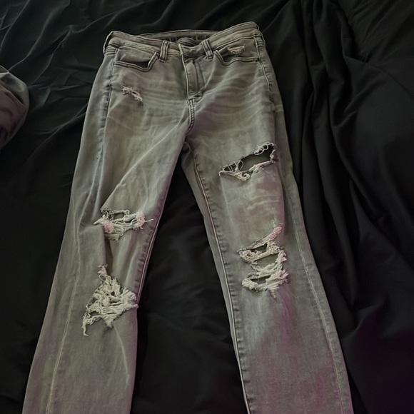 Grey Jeans, American Eagle, NE(X)T Level Stretch, Super High Rise Jegging - Picture 3 of 10